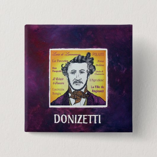 Donizetti Vierkante Button 5,1 Cm (Voorkant)