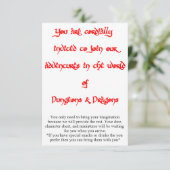 Donjons & Dragons invitation de jeu 2 côtés (Debout devant)