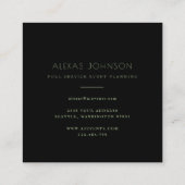 Donk Black Moody Modern Greenery Spring Vierkante Visitekaartje (Achterkant)