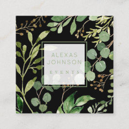Donk Black Moody Modern Greenery Spring Vierkante Visitekaartje
