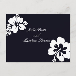 Donk Blue Hibiscus Wedding Invitation Uitnodiging Briefkaart