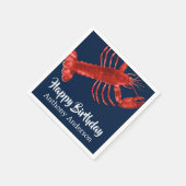 Donk Blue Lobster Thed Fun Birthday Party Custom Servet (Hoek)