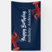 Donk Blue Lobster Thed Fun Birthday Party Custom Spandoek (Verticaal)