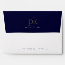 Donk Blue Modern Minimalist Monogram Kantoor Envelop