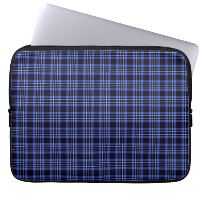 Donk Blue Scottish Tartan Laptop Sleeve (Voorkant)