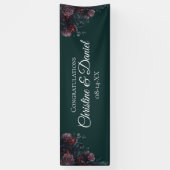 Donk Forest Green Elegant Wedding Maroon Mauve Spandoek (Verticaal)