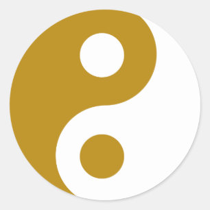 Donk Goldenrod Yin Yang Symbol Ronde Sticker