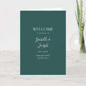 Donk Green Folded Wedding Programme Programma (Voorkant)