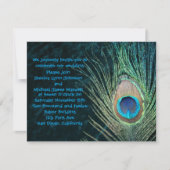 Donk Green Peacock Wedding Invitation Kaart (Voorkant)