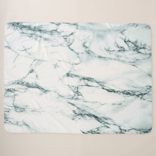 Donk Green Salvia Marble Abstracte Stone Lux Sherpa Deken
