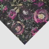 Donk Moody Berry Plum Sparkle Floral Modern Tissuepapier (Detail)
