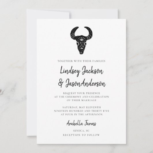 Donk Moody Bohemian Rustic Westerne bruiloft Kaart (Voorkant)