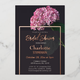 Donk Moody Pink Hydrangea Vrijgezellenfeest Roos G Folie Uitnodiging