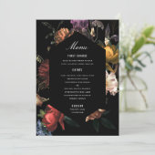 Donk Moody Romantic Floral Dutch Painterly Menu Kaart (Staand voorkant)