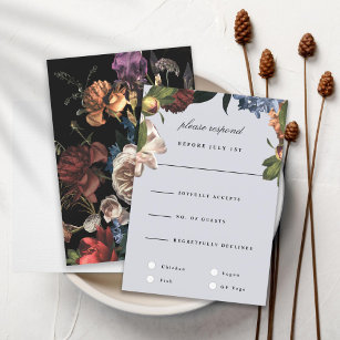 Donk Moody Romantic Floral Dutch Painterly RSVP Kaartje
