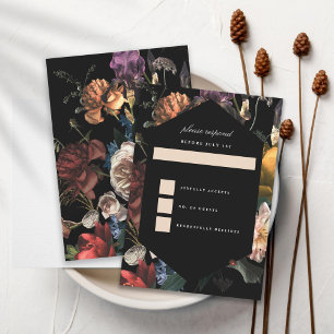 Donk Moody Romantic Floral Dutch Painterly RSVP Kaartje