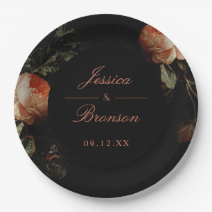 Donk Moody Romantic Floral Dutch Painterly Wedding Papieren Bordje