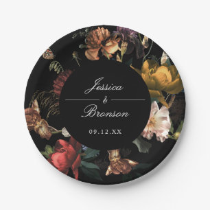 Donk Moody Romantic Floral Dutch Painterly Wedding Papieren Bordje