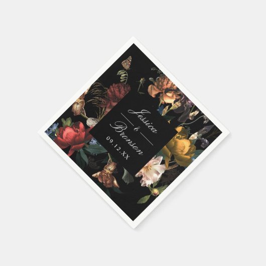 Donk Moody Romantic Floral Dutch Painterly Wedding Servet (Hoek)