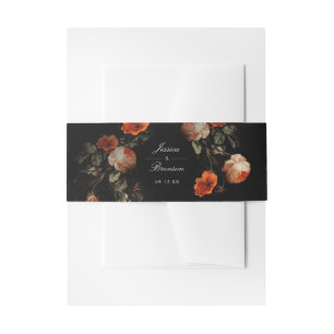 Donk Moody Romantic Floral Dutch Painterly Wedding Uitnodigingen Wikkel