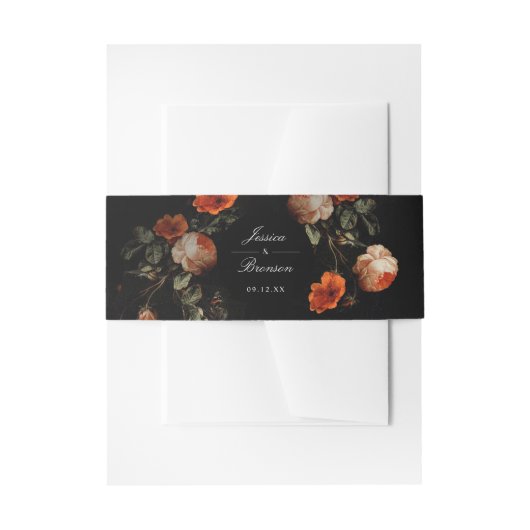 Donk Moody Romantic Floral Dutch Painterly Wedding Uitnodigingen Wikkel (Voorkant Voorbeeld)