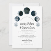 Donk Moon Celestial Bohemian Rustic Wedding Kaart (Voorkant)