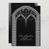 Donk Offbeat Gothic Threadding Invitation Kaart (Voorkant / Achterkant)