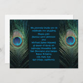 Donk Peacock Wedding Invitation Kaart (Voorkant / Achterkant)