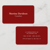 Donk Red Modern Creative Elegant Visitekaartje (Voorkant / Achterkant)