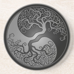 Donk Yin Yang Tree Zandsteen Onderzetter
