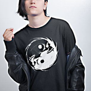 Donk Yin Yang Vampire Skull Religbol T-shirt