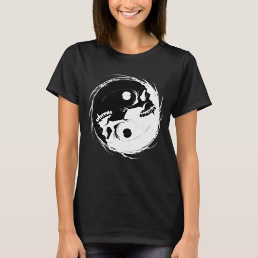 Donk Yin Yang Vampire Skull Religbol T-shirt (Voorkant)