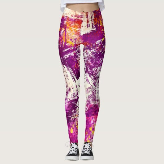 Donker Abstract Blots Achtergrond Leggings (Voorkant)