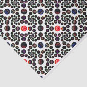 Donker Abstracte spiraal met kersenpatroon Tissuepapier (Detail)