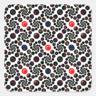 Donker Abstracte spiraal met kersenpatroon Vierkante Sticker