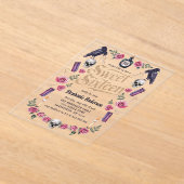 Donker Academia Gotisch Goud Bloemen Zoet 16 Acryl Uitnodigingen (Laagn)