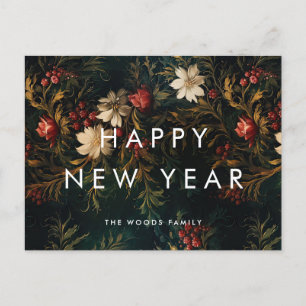 Donker achtergrond Minimalistisch Gelukkig Nieuwj Feestdagenkaart