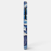 Donker Azuurblauw Zwarte Paisley Kunstpatroon Case-Mate iPhone Case (Achterkant/links)