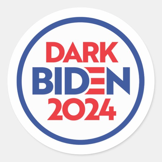 Donker Biden 2024 Ronde Sticker (Voorkant)