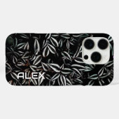 Donker blad met witte randen Case-Mate iPhone case (Achterkant (horizontaal))