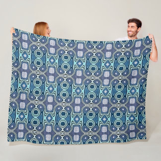 Donker Blauwgroen Blauw Groen Turquoise Violet Tri Fleece Deken
