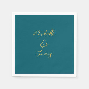 Donker Blauwgroen & Gouden Kleuren Professioneel T Servet