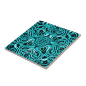 Donker Blauwgroen Turquoise Blauw Groen Etnische S Tegeltje (Zijkant)