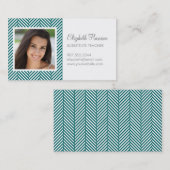 Donker Blauwgroen visgraat foto Visitekaartje (Voorkant / Achterkant)