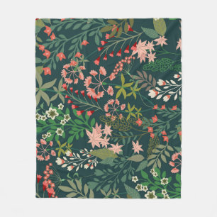 Donker Bloemen Botanisch Naadloos Patroon Fleece Deken
