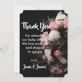 Donker Bloemen dank u Uitnodiging (Voorkant)
