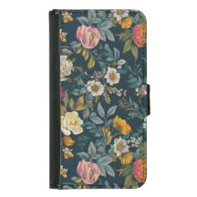 Donker  Bloemen Galaxy S5 Portemonnee Case