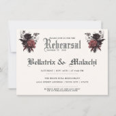 Donker Bloemen Gotische repetitie diner Kaart (Voorkant)