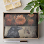 Donker Bloemen Raven Decoupage Tissuepapier (Geschenk)