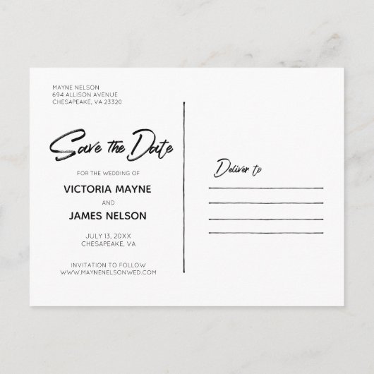 Donker  bloemig | Het Briefkaart Datum opslaan (Achterkant)